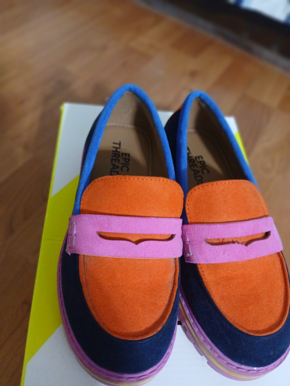 Epic Threads Orange & Pink Kids Suede Loafers